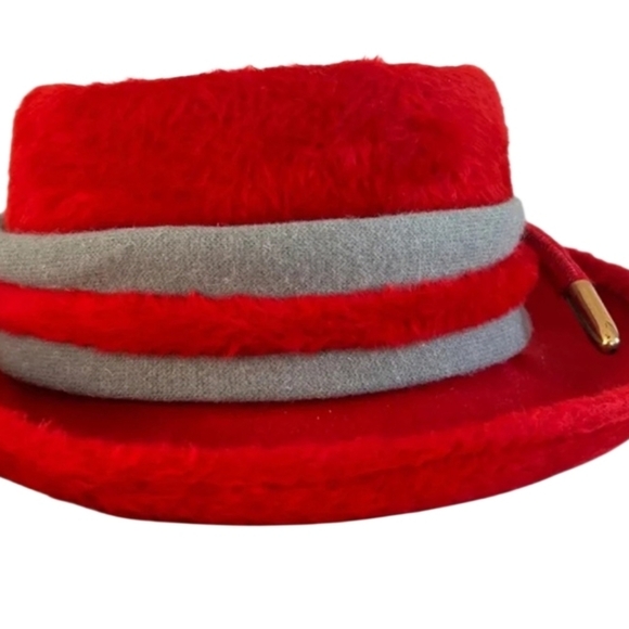 MR JOHN New York Paris Vintage Red Italian Fur Felt Hat Classic 1950s Hollywood - Picture 7 of 10